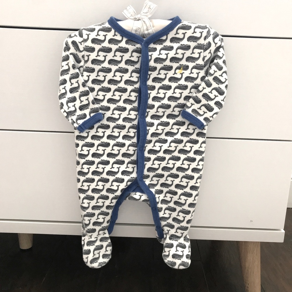3/$15 Nautica footed onesie